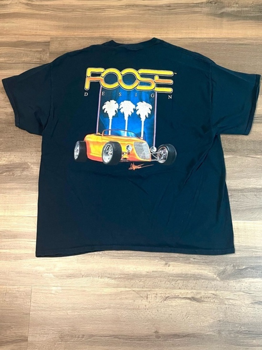 Chip Foose Design Graphic Tee with Orange Hot Rod Print!
